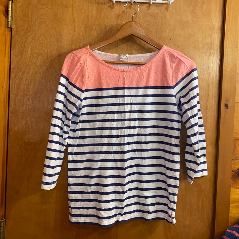 J.Crew 3 quarter length striped shirt - Medium